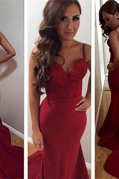Red Prom Dresses, Sexy Prom Dresses,spaghetti Straps Prom Dresses, Backless Prom Dresses,mermaid Prom Dresses, Popular Prom Dresses M1579