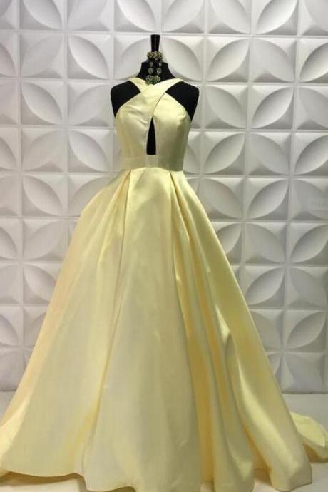 Elegant Yellow Long Prom Dress Evening Dress M1980