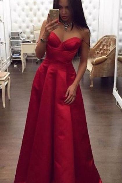 Mermaid Off-the-shoulder Sweep Train Red Beaded Prom Dress M2199