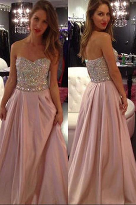 Prom Dresses,crystal Embellished Sweetheart A-line Prom Dresses M2615