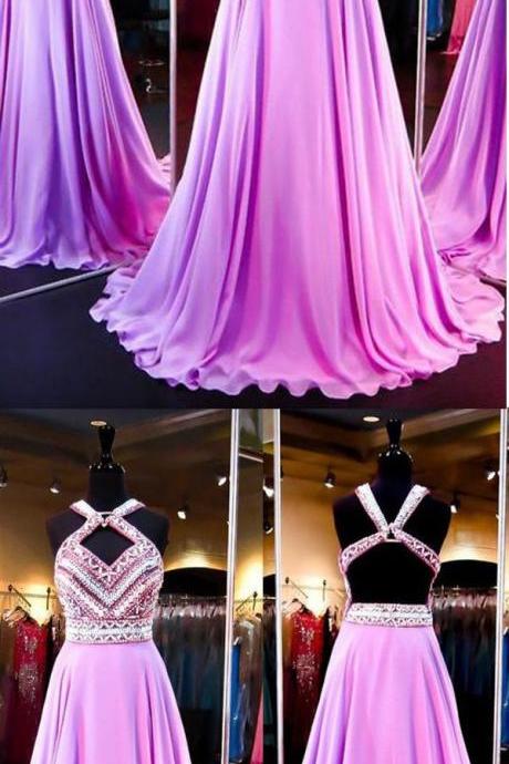 High Quality A-line Backless Evening Dress Prom Dresses Evening Gowns M3385