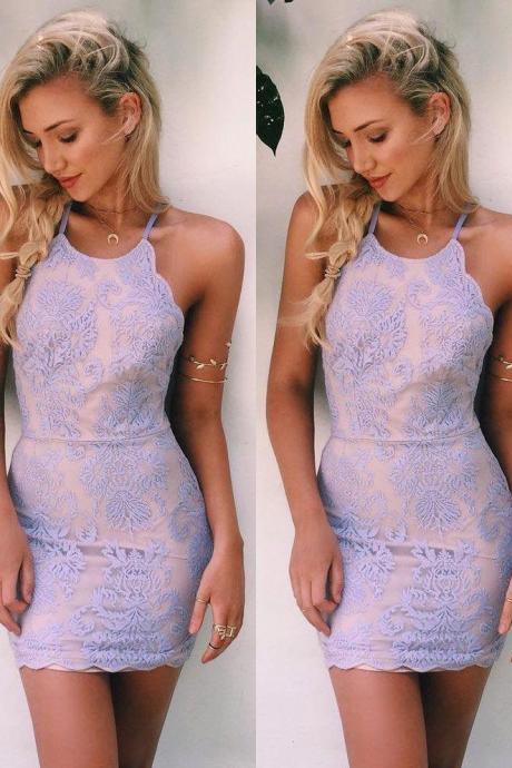Lace Homecoming Dress, Short Prom Dresses For Teens M3436