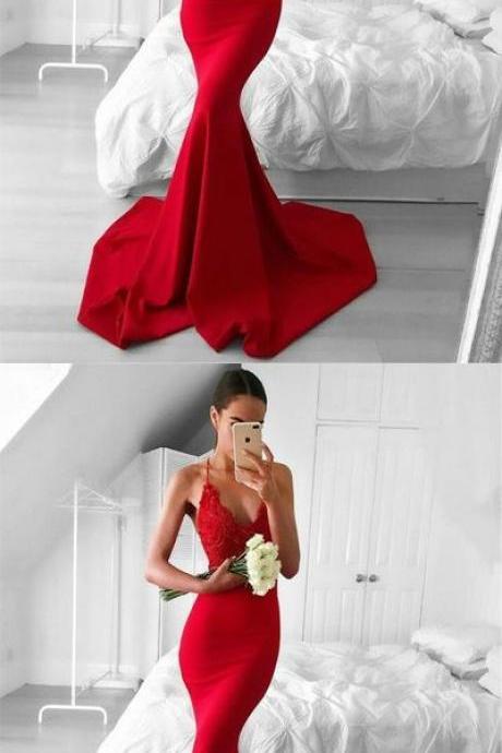 Prom Dresses,red Prom Dress,sexy Prom Dress,mermaid Prom Dress M3867