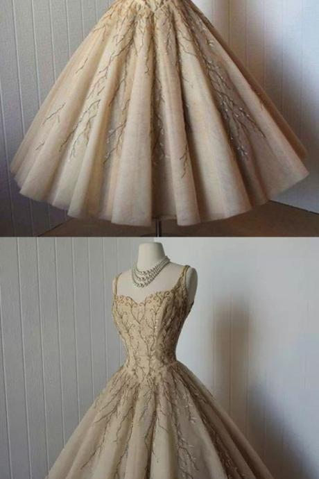 Homecoming Dresses,champagne Homecoming Dresses,vintage Dresses M4850