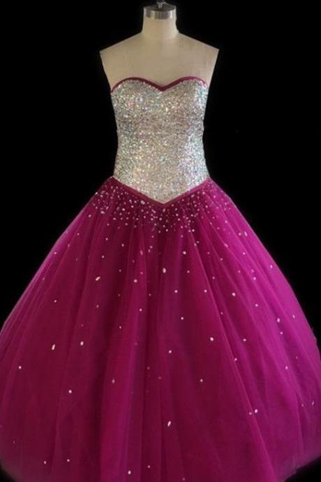 Ball Gowns Quinceanera Dresses Crystal Beaded Sweetheart Bodice Corset M4886