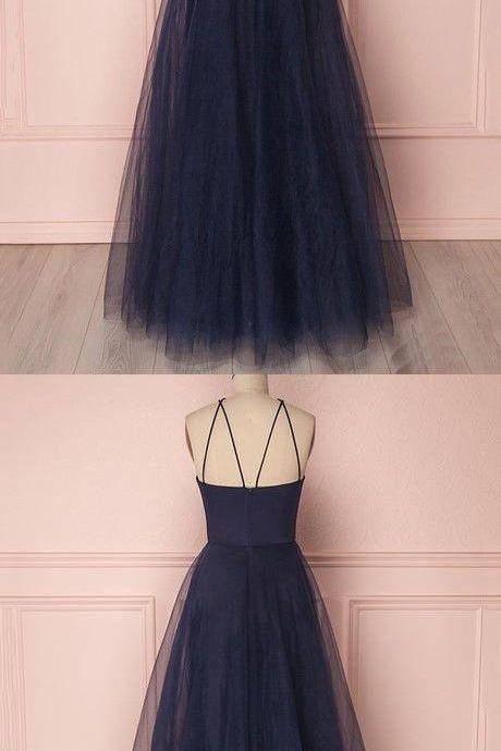 Navy Cut Out Formal Prom Party Dresses, Fashion 2019 Prom Dresses M6031