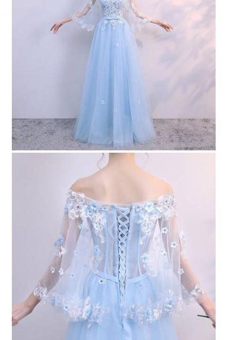 Off Shoulder Prom Dresses,sexy Formal Dress,floor Length Prom Dresses,middle Sleeves,sexy Party Dress,custom Made Evening Dress M6392