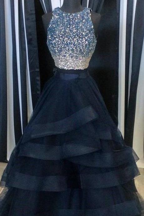 Two Piece Long Prom Dress ,popular Wedding Party Dress,long Evening Dress M6459