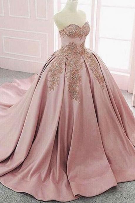 Elegant Appliques Quinceanera Dress, Wedding Dresses, Long Ball Gown Prom Dress, Formal Gown M6466