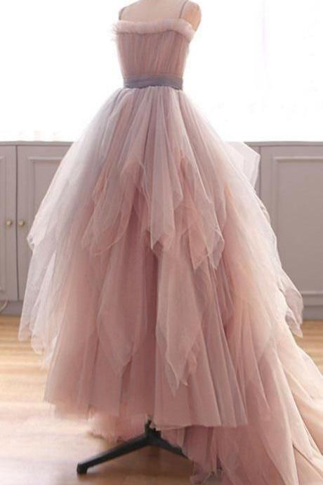 Unique Tulle Long Prom Dress, Tulle Long Evening Dress M6618