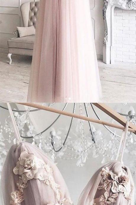 Sweetheart Tulle Lace Long Prom Dress, Tulle Lace Evening Dress M7408