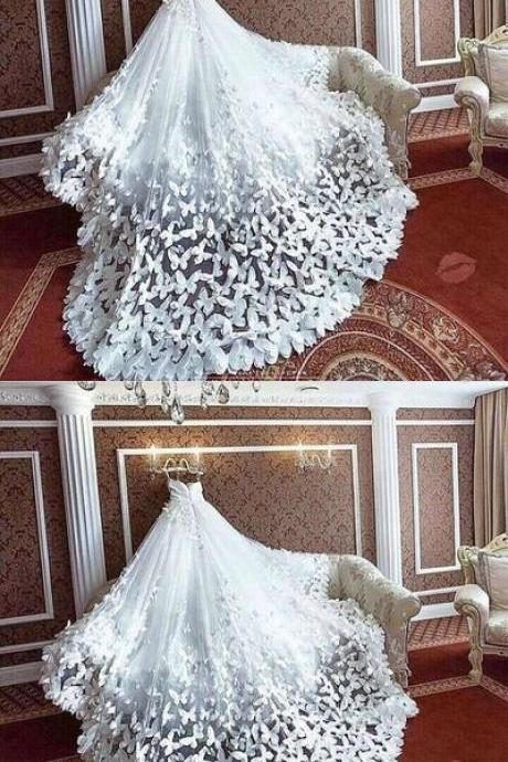 Sweetheart Bridal Ball Gown with Train,Gorgeous Prom Dress,Custom Made Evening Dress M7448