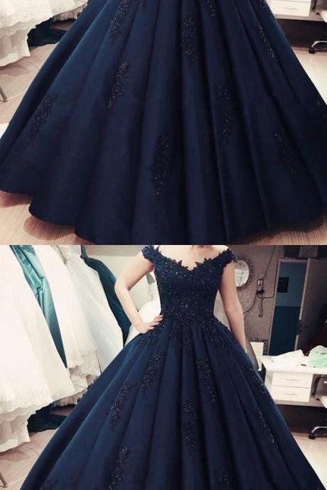Charming Appliques Ball Gown Prom Dress, Elegant Quinceanera Dress, Formal Evening Dress M7501