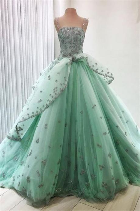 Sparkly Gorgeous Ball Gown Long Quinceanera Dresses Princess Prom Dresses M7621