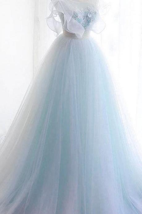 Gorgeous Scoop Neckline A-line Wedding Dress With Lace Appliques 3d Flowers M7690