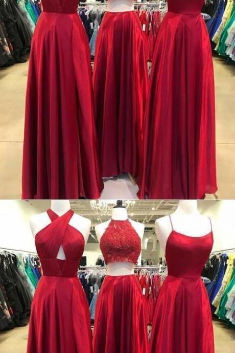 Sexy Red Prom Dress Formal Dress, Floor Length Homecoming Dress M7767