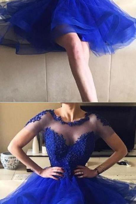 Prom Dresses Backless, Homecoming Dresses Blue, Short Prom Dresses M8186