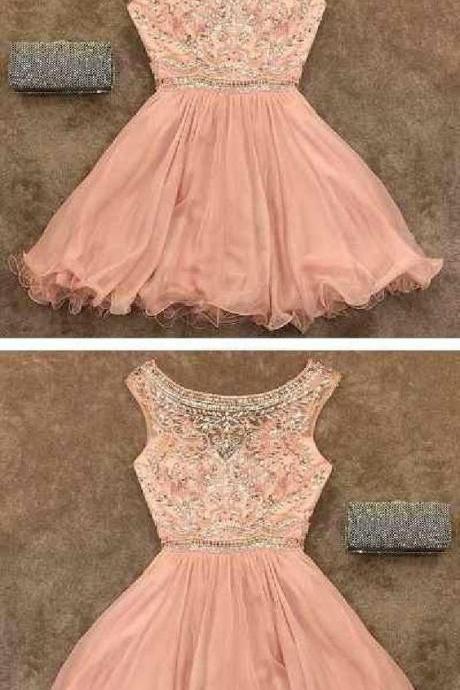 Blush Homecoming Dress, Homecoming Dress Short, Pink Homecoming Dress M8284
