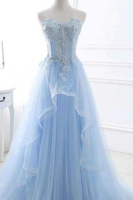 Tulle Sweetheart Neckline A-line Prom Dresses M8586