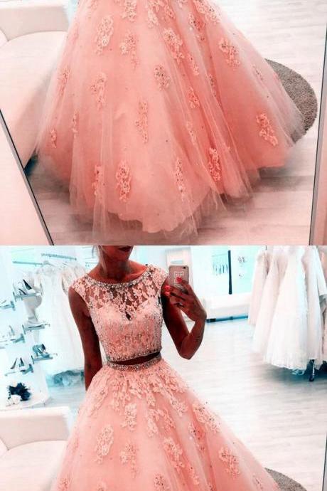 Coral Quinceanera Dresses Two Piece Ball Gowns M8769