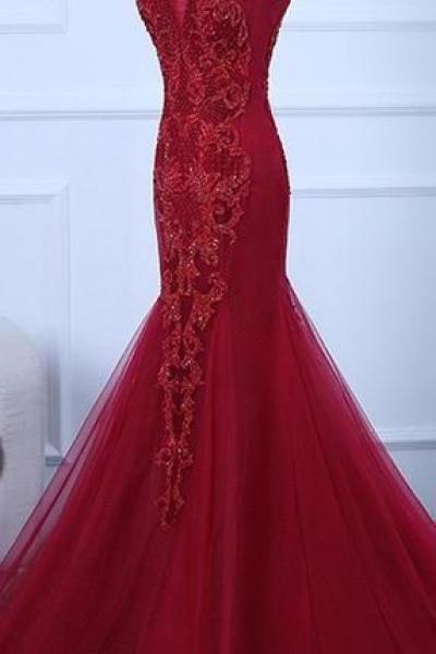 Off Shoulder Mermaid Lace Beaded Long Evening Prom Dresses M8843