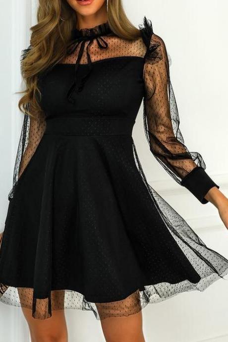 Black Long Sleeves Short Homecoming Dress M8972