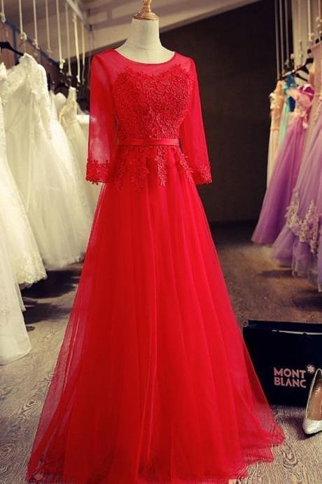 Charming Prom Dress,red Tulle Prom Dresses M9355