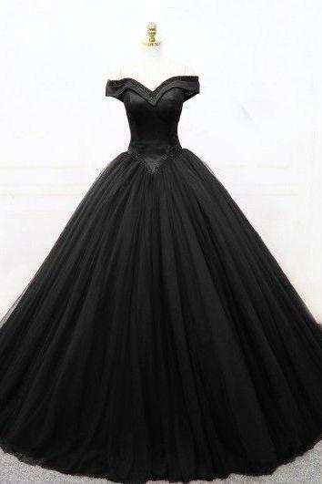 Black Gothic Princess Ball Gown Wedding Dress M9446