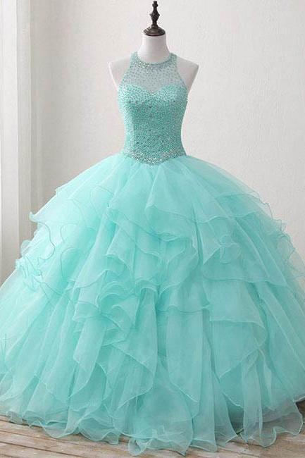 Ball Gown Prom Dress,long Prom Dresses,beading Prom Dresses M57