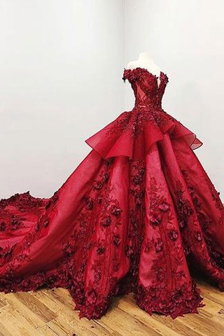 Red Prom Gown,ball Gown Prom Dress With Beads, Quinceanera Dresses,sweet 16 Dresses M61
