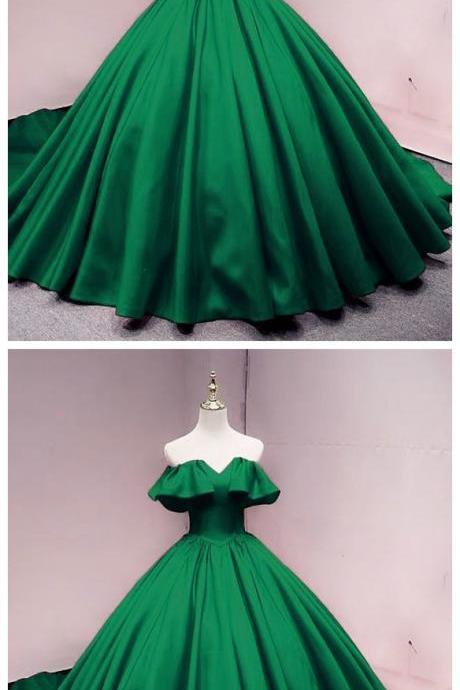 Green Wedding Dresses Ball Gown M76