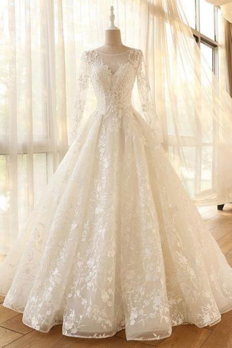 Fabulous Off Shoulder Neckline ,a-line Wedding Dress With Lace Appliques & 3d Flowers & Beadings M217