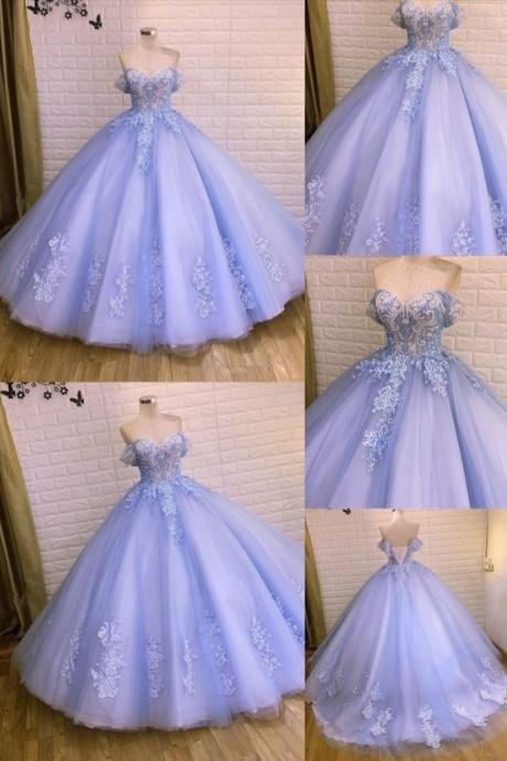 Tulle Customize Long A Line Sweet 16 Prom Dress Formal Dress M240