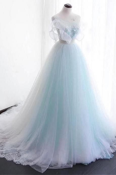 Tulle Prom Dress,appliques Prom Dress, M250
