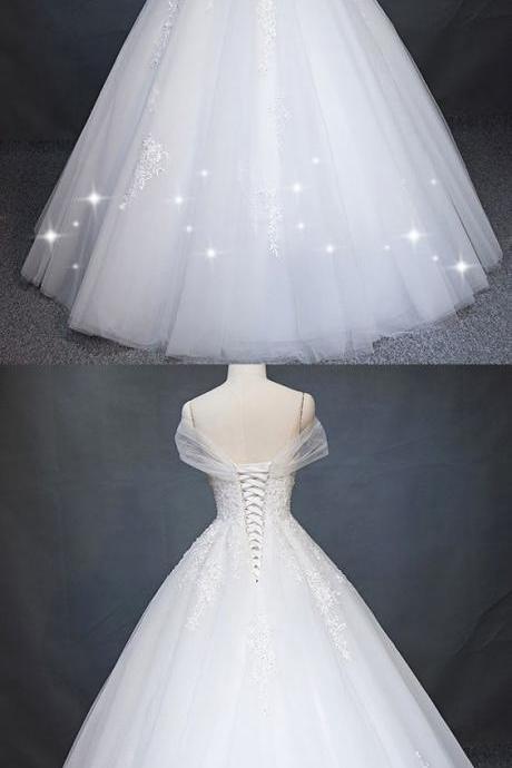 Charming Ball Gown Wedding Dress, Elegant Tulle Wedding Gown M278