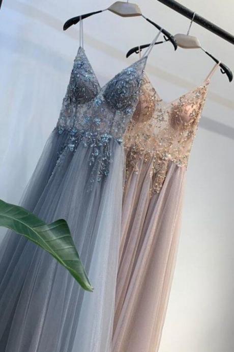 Long Prom Dresses With Beaded M286