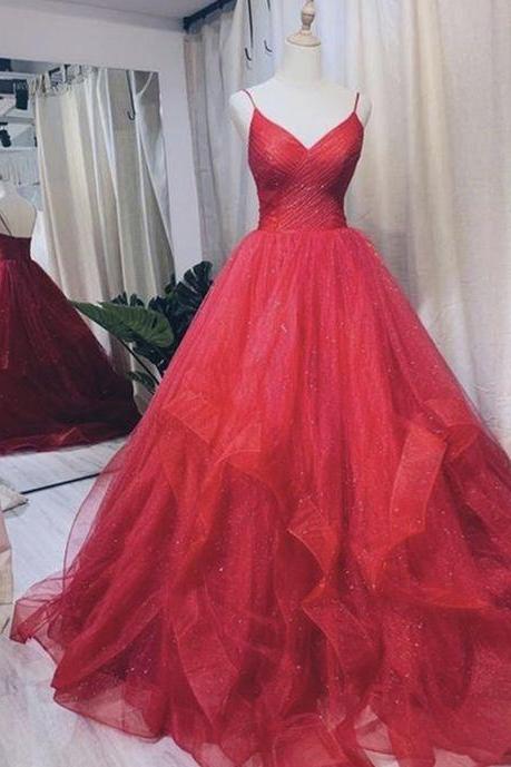 A Line Tulle Long Prom Gown Evening Dress M302