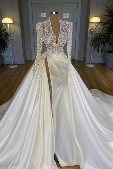 A-line Long Prom Dress Wedding Dress M347