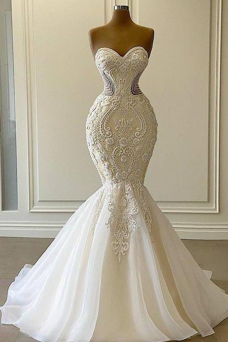 White Long Formal Prom Dress Wedding Dress M433