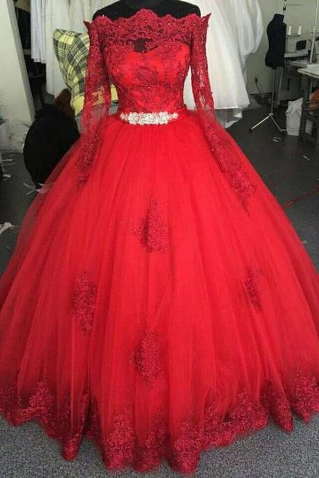 Red Bridal Gown, Red Custom Dress, Red Gothic Wedding Dress M464
