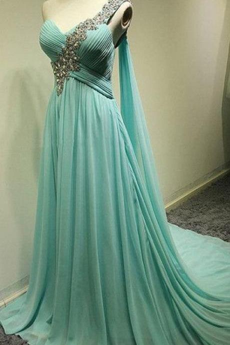 Charming Prom Dress,one-shoulder Bridesmaid Dress,chiffon Prom Dress M473