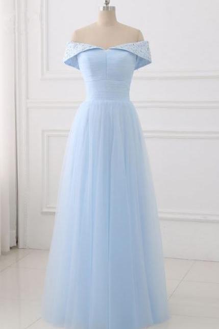 Evening Dress Tulle Prom Party Gown Sexy A Line Formal Evening Dresses M490