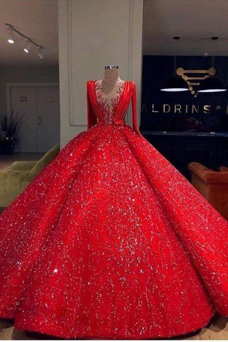 Red Ball Gown Prom Dress Evening Dress M632