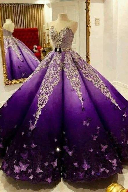 Custom Made Sweetheart Ball Gown , Unique Prom Dress M684