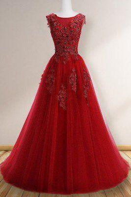 Stylish Tulle Long Prom Dress, Evening Dress M718