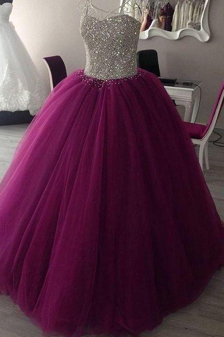 Prom Dress Ball Gown, Purple Princess Ball Gowns M838