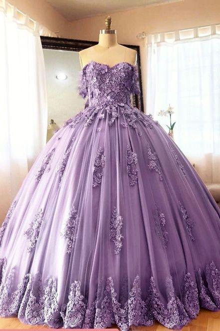 Off Shoulder Embroidered Lace Quinceanera Dresses Ball Gowns M889