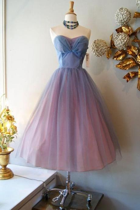 Vintage Tulle Prom Dress,fashion Homecoming Dress,sexy Party Dress,custom Made Evening Dress M893