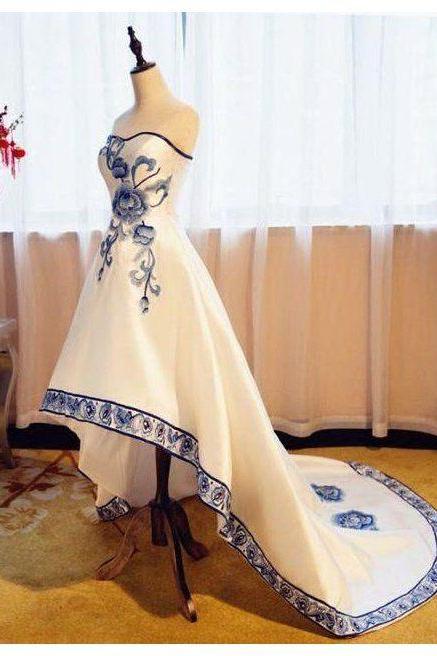 Chic Ivory Homecoming Dress Simple Asymmetrical Short Prom Dress M1037