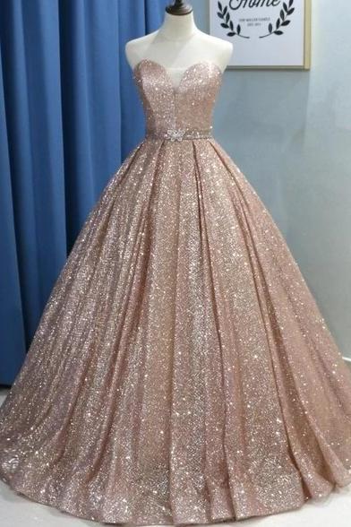 Glitter Sweetheart Corset Prom Ball Gowns M1101